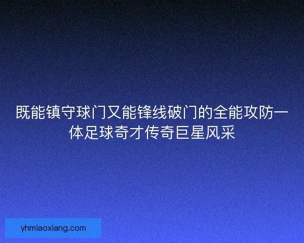 既能镇守球门又能锋线破门的全能攻防一体足球奇才传奇巨星风采